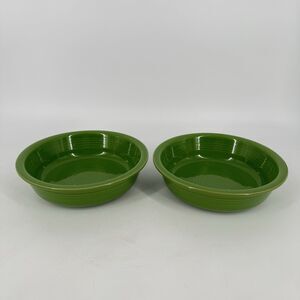 Vintage Fiesta Green 7” Cereal Soup Bowls Set of 3 HLC USA Ceramic